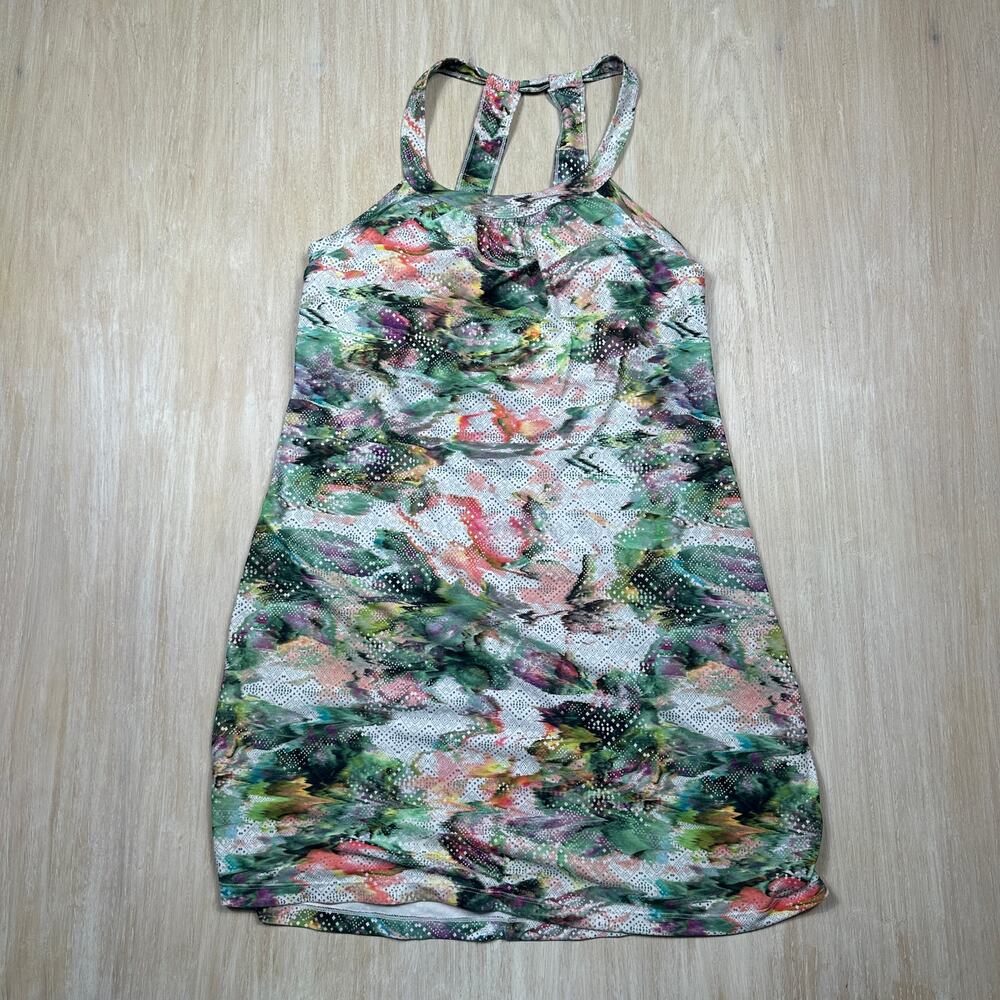 Prana Catine Floral Halter Neck Summer Casual Vacation Resort Beach Dress Large